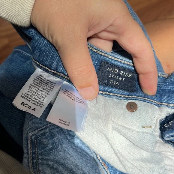 Lucky Brand Mid Rose Blue Ankle Skinny Jeans Size 6 / 28 - Picture 6 of 7